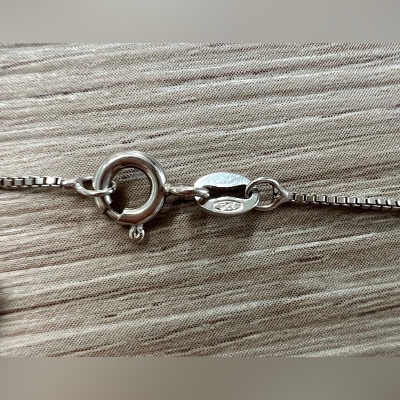 Designer OTC Sterling Silver Diamond Teardrop Infinity Pendant Necklace, 4g, 18" - Picture 7 of 7